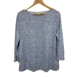 Studio B Light Blue Floral Top Size XL